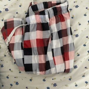 Plaid wide leg pajama pants